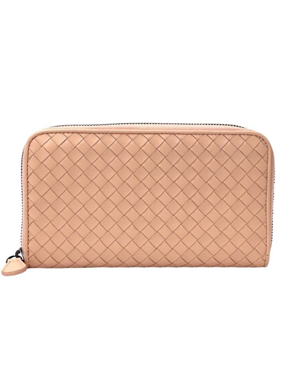 Bottega Veneta Wallet Intrecciato Leather Pink Zip Around Braided Simple